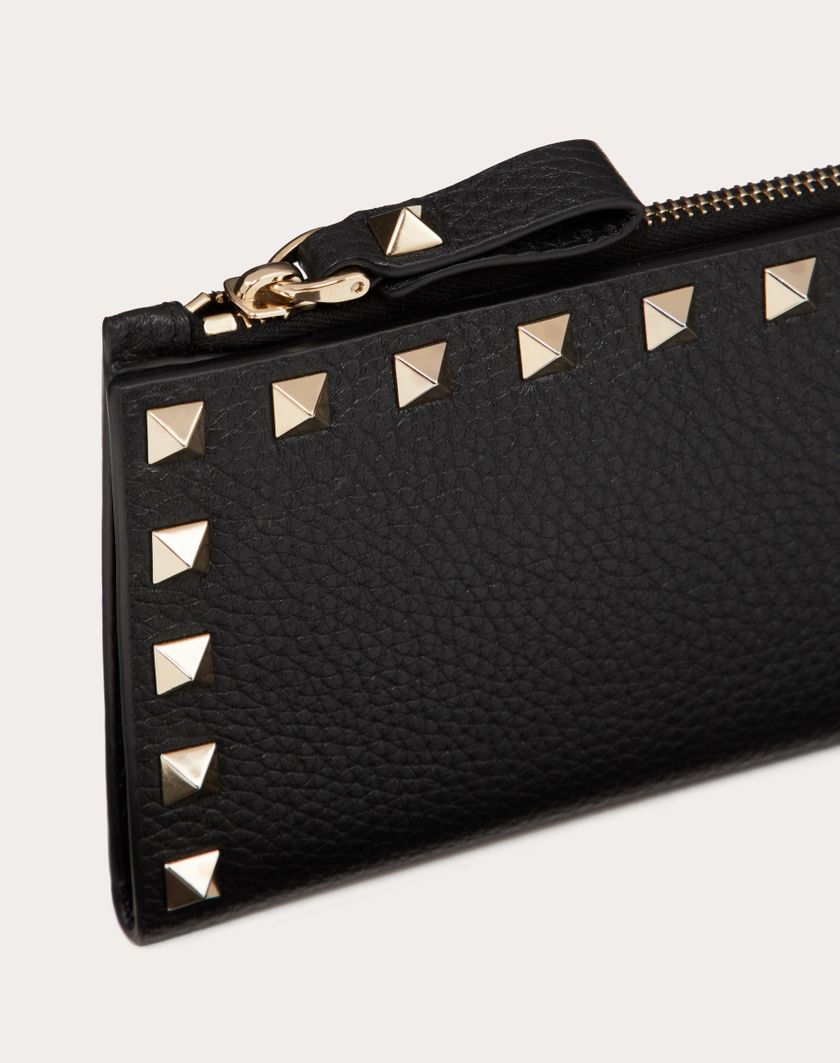 Valentino Handbags Portacarte Con Zip Rockstud In Vitello Granato per Donna in Nero | Valentino IT Vendite stagionali