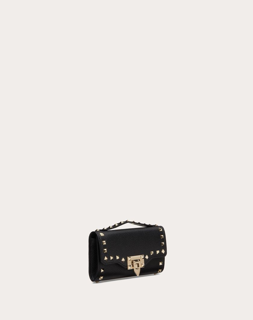 Valentino Handbags Portafoglio Con Catena Rockstud In Vitello Granato per Donna in Poudre | Valentino IT Offerta per la Festa della Mamma