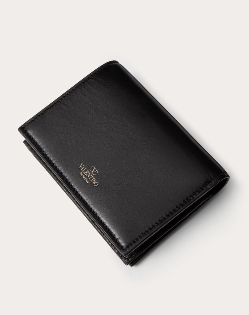 Valentino Handbags Portafoglio Piccolo Vlogo The Bold Edition In Vitello Lucido per Donna in Nero | Valentino IT Lightning offer