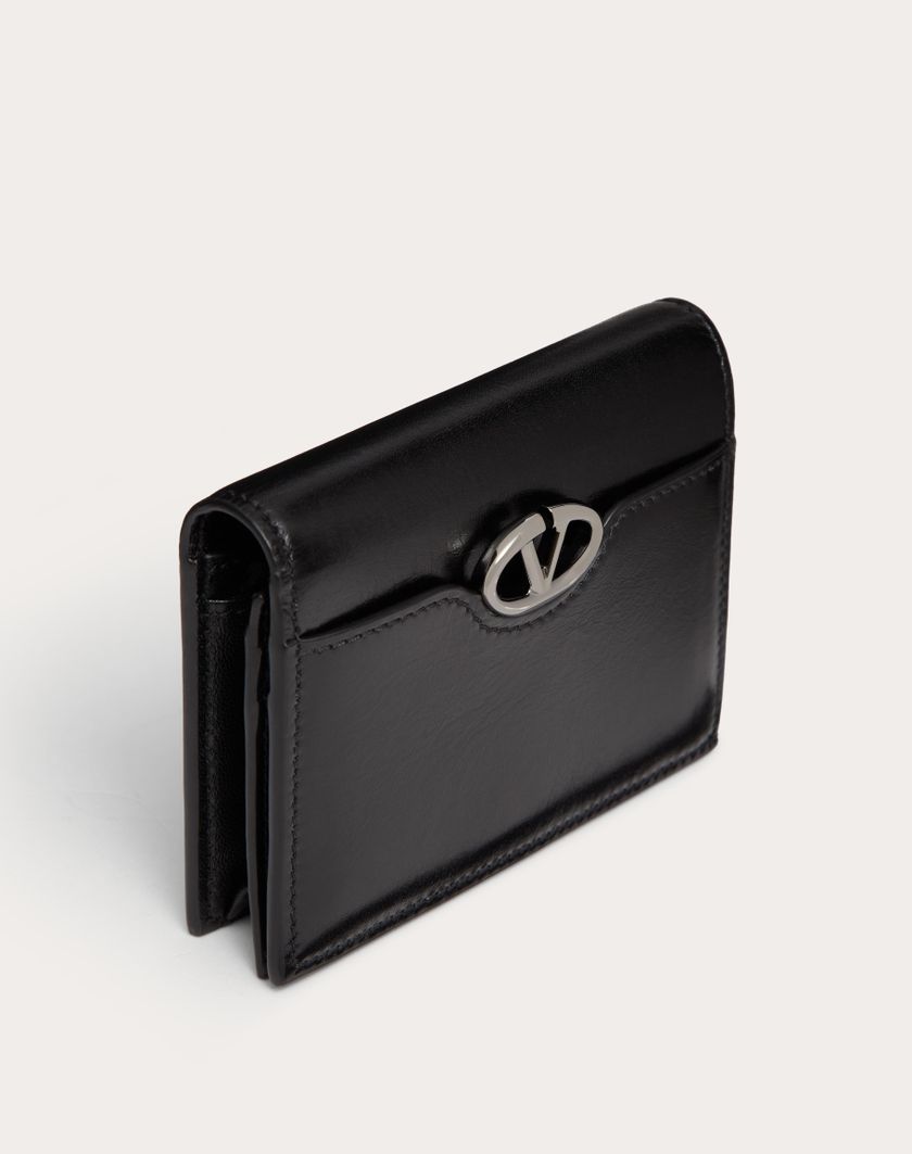 Valentino Handbags Portafoglio Piccolo Vlogo The Bold Edition In Vitello Lucido per Donna in Nero | Valentino IT Lightning offer