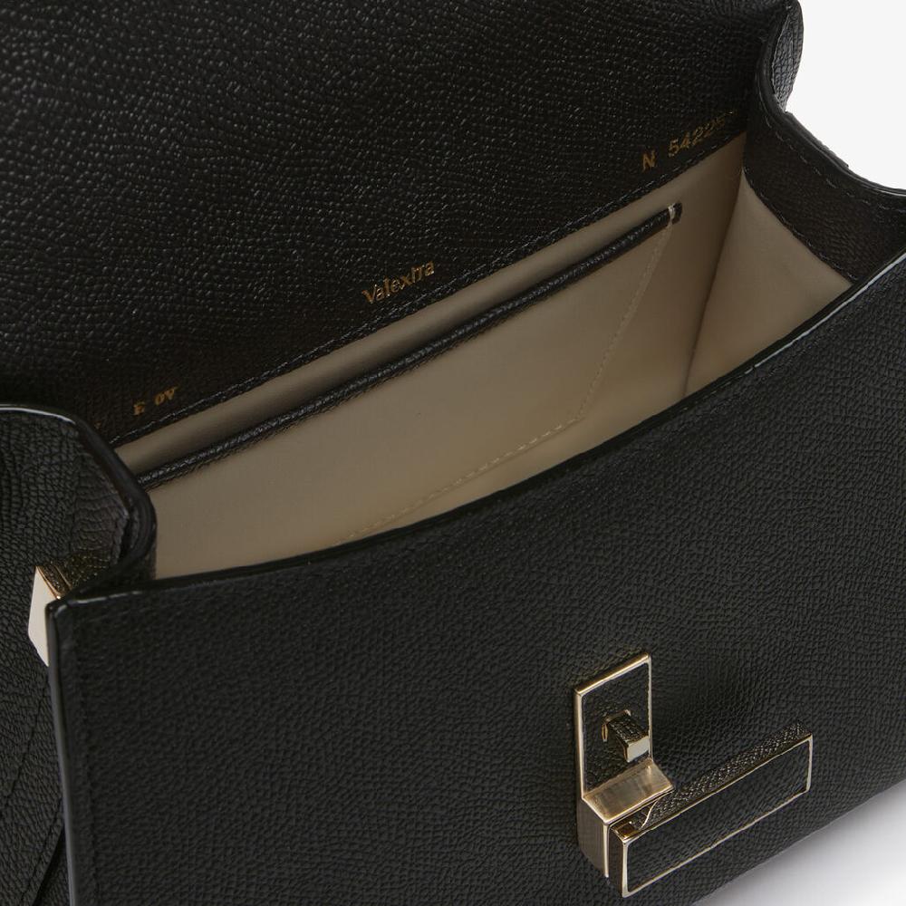 Valextra Borsa a mano Mini in Pelle Nera | Valextra Iside Officina