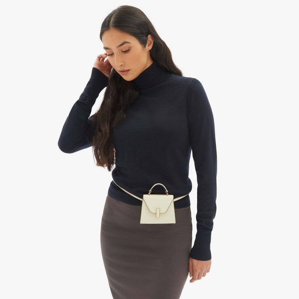 Valextra Borsa da cintura in pelle bianca con tracolla | Valextra Iside Qualità Garantita