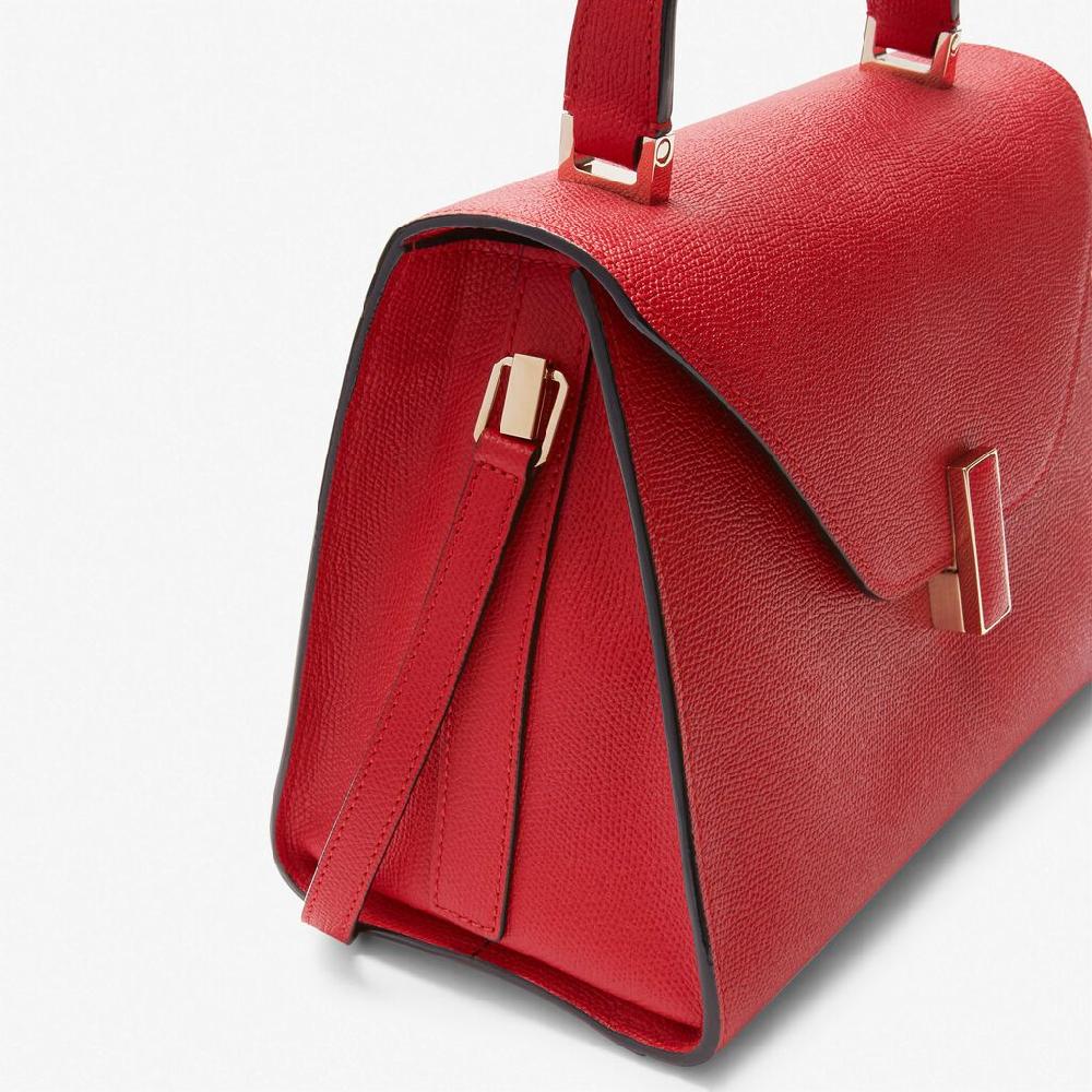 Valextra Valextra Iside: Borsa a mano Media in Pelle Rossa Bestseller