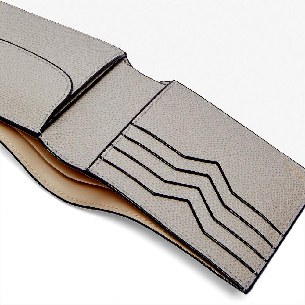 Valextra Portafoglio con portamonete in Pelle Grigia chiara | Valextra Sconti questo mese