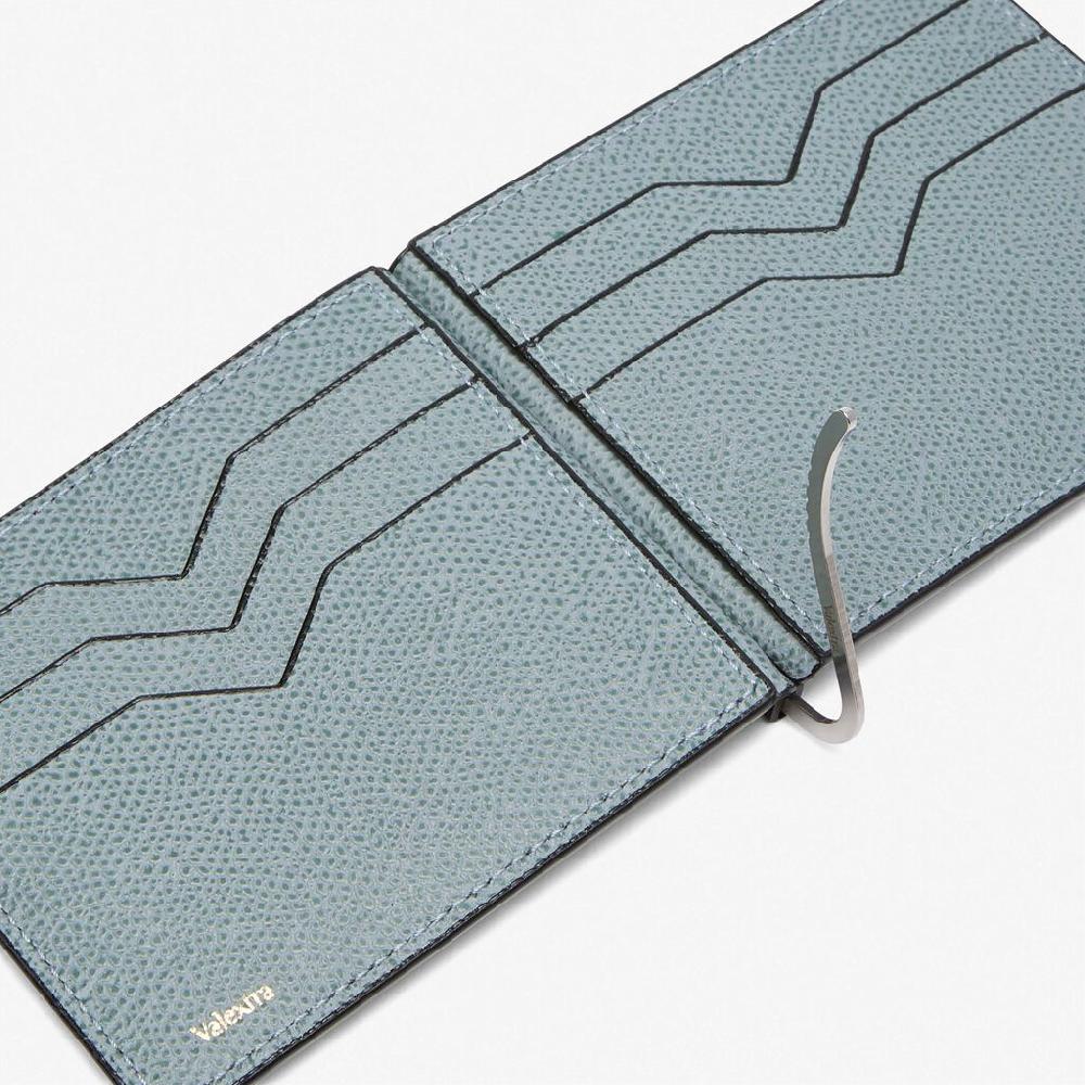 Valextra Portafoglio con fermasoldi in Pelle Azzurra cerulea | Valextra Milano Black Friday