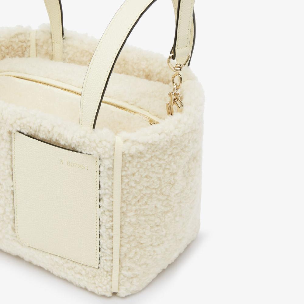 Valextra BORSA SECCHIELLO MINI CON TRACOLLA MONTONE/VITELLO VS ORO CHIARO Convenienza