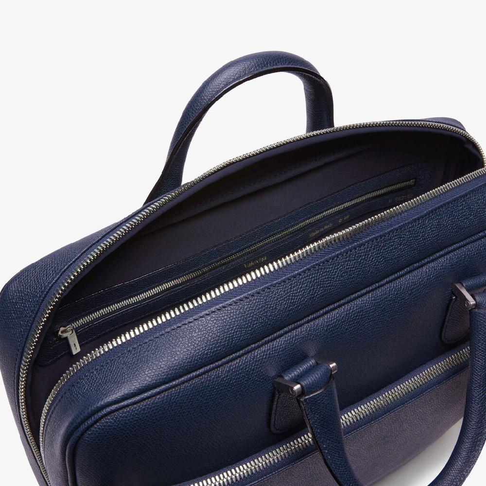 Valextra Borsa business Media in Pelle Blu | Valextra Avietta Outlet
