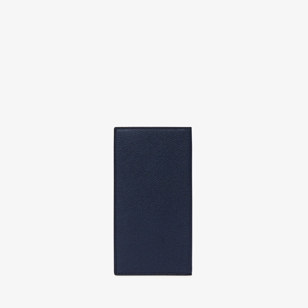 Valextra Portafoglio verticale bifold di Lusso in Pelle Blu | Valextra Saldi