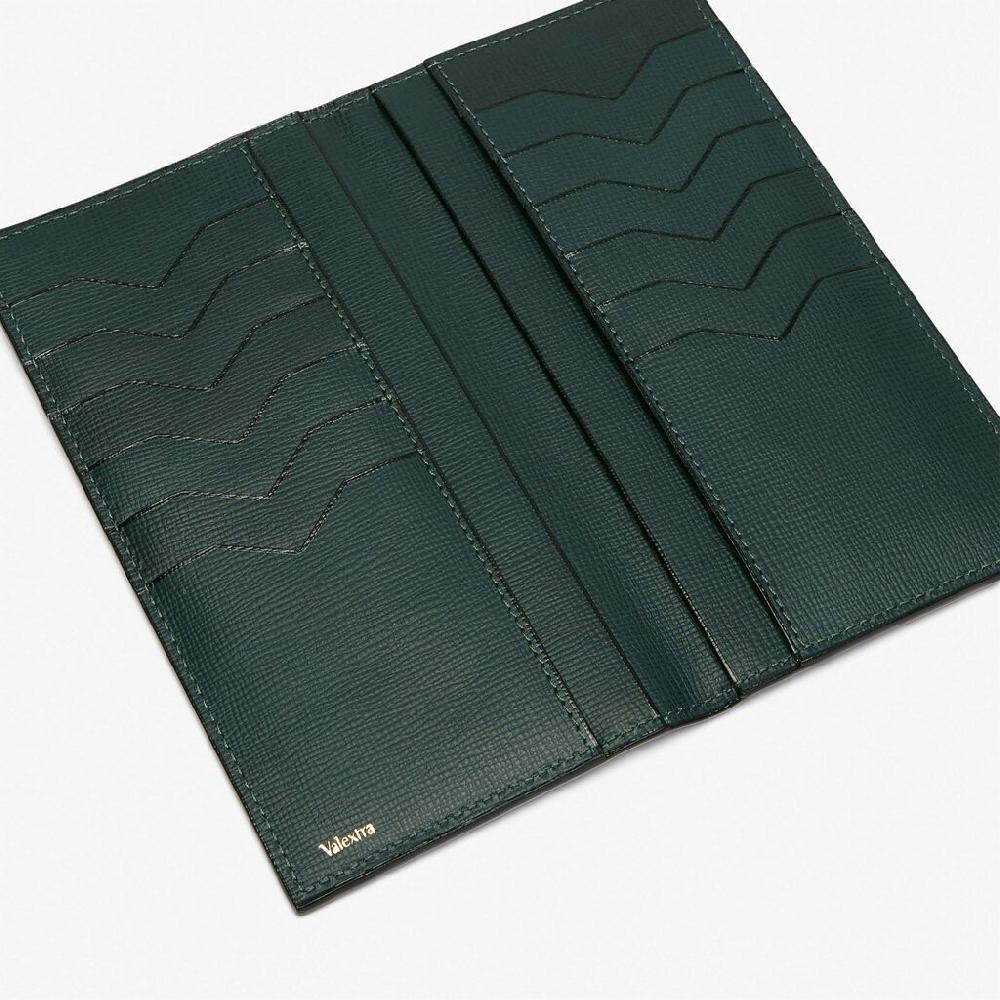 Valextra Portafoglio verticale con portatessere in Pelle Verde | Valextra Offerte