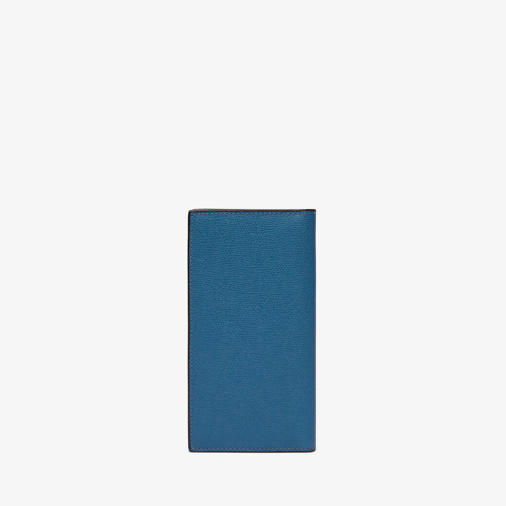Valextra Portafoglio verticale bifold in Pelle Blu Cobalto | Valextra Prezzo basso