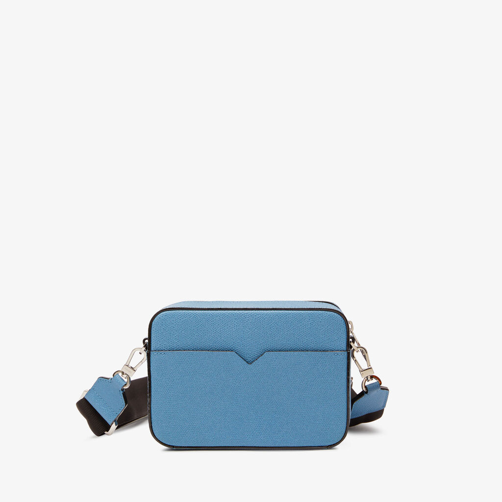 Valextra Borsa a tracolla Uomo di Lusso in Pelle Azzurra | Valextra V-Line Saldi Di Fabbrica