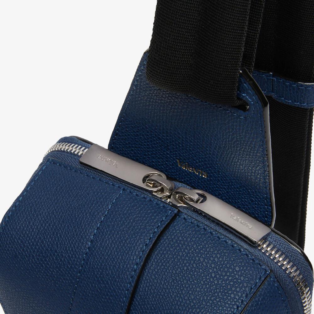 Valextra Zaino monospalla Uomo in Pelle Blu Zaffiro | Valextra V-Line I Più Venduti