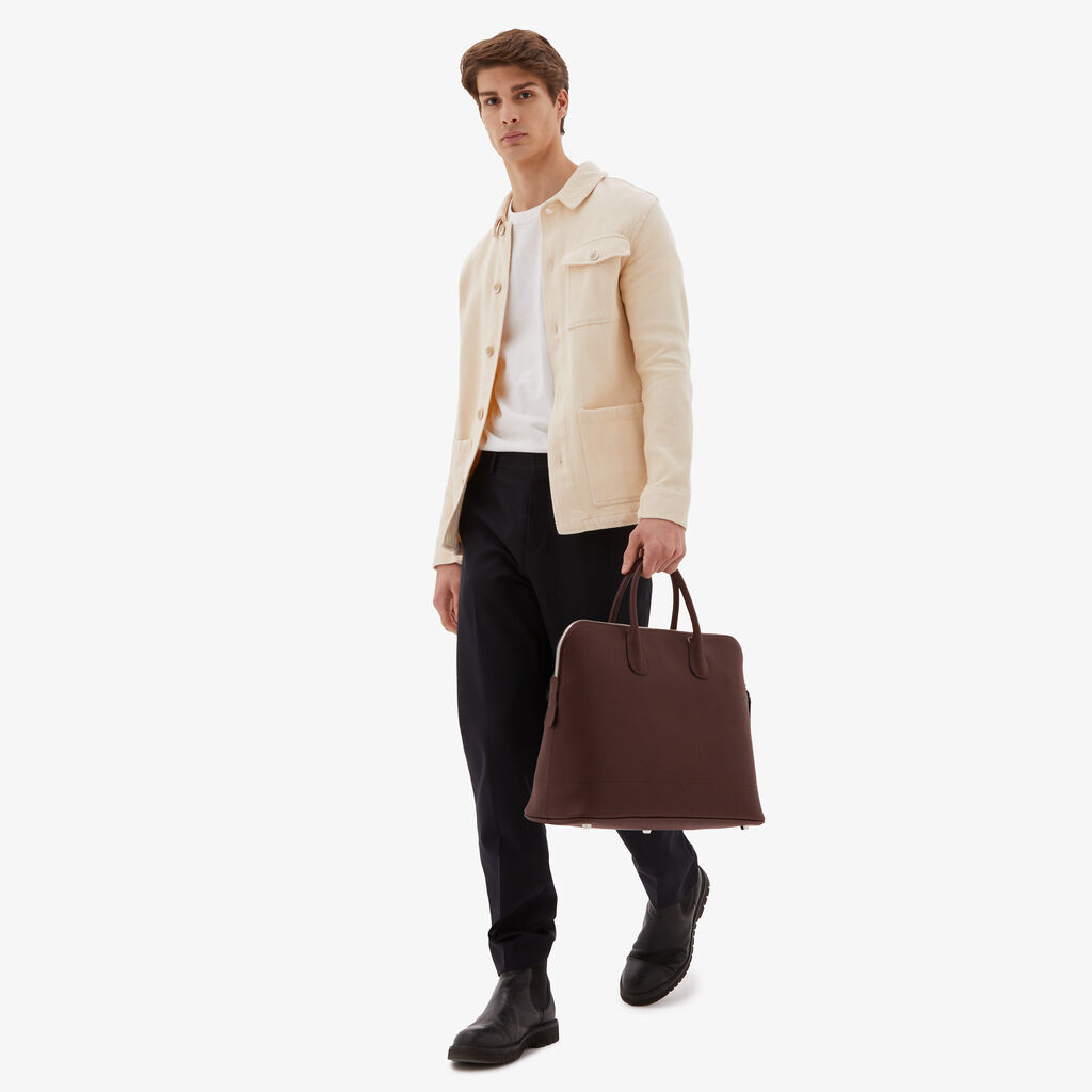 Valextra Tote bag da Uomo in Pelle Marrone | Valextra My Logo Negozio