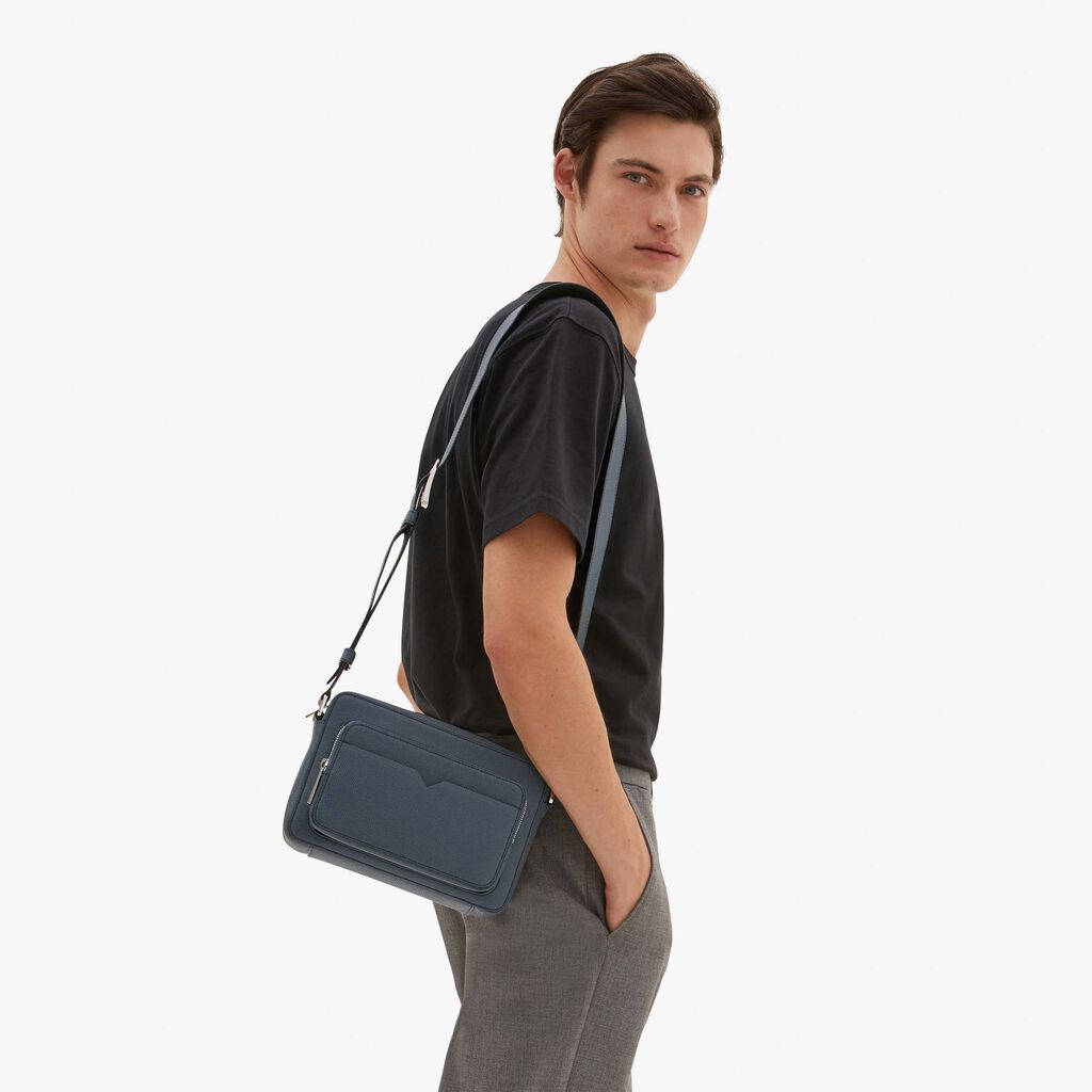 Valextra Borsa compatta da Uomo in Pelle Grigia | Valextra V-Line In Saldo