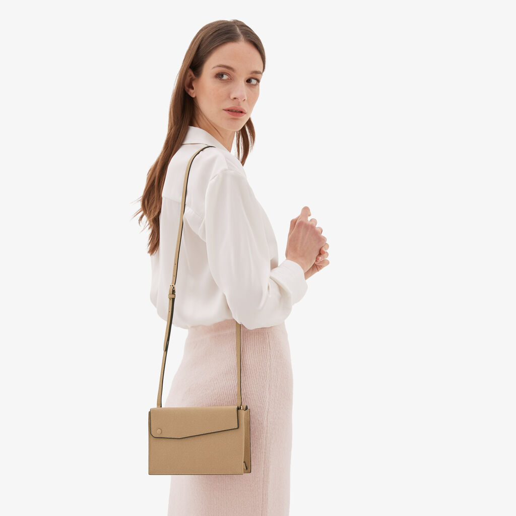 Valextra Borsetta a tracolla piccola in Pelle Beige | Valextra Pocket Nuova