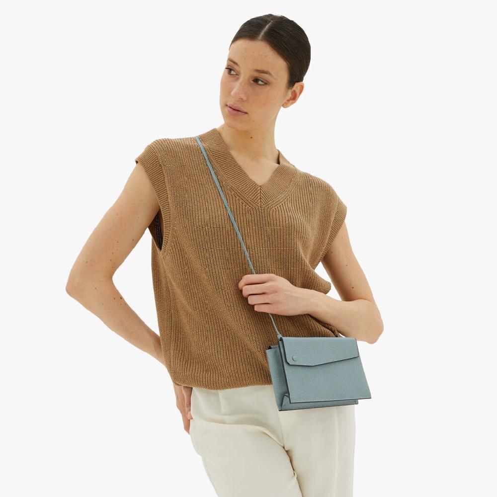 Valextra Borsetta piccola Mini in Pelle Blu | Valextra Pocket 2025
