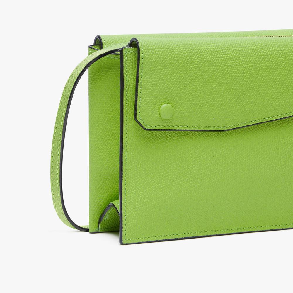 Valextra Borsa a tracolla da Donna in Pelle Verde | Valextra Pocket Italy