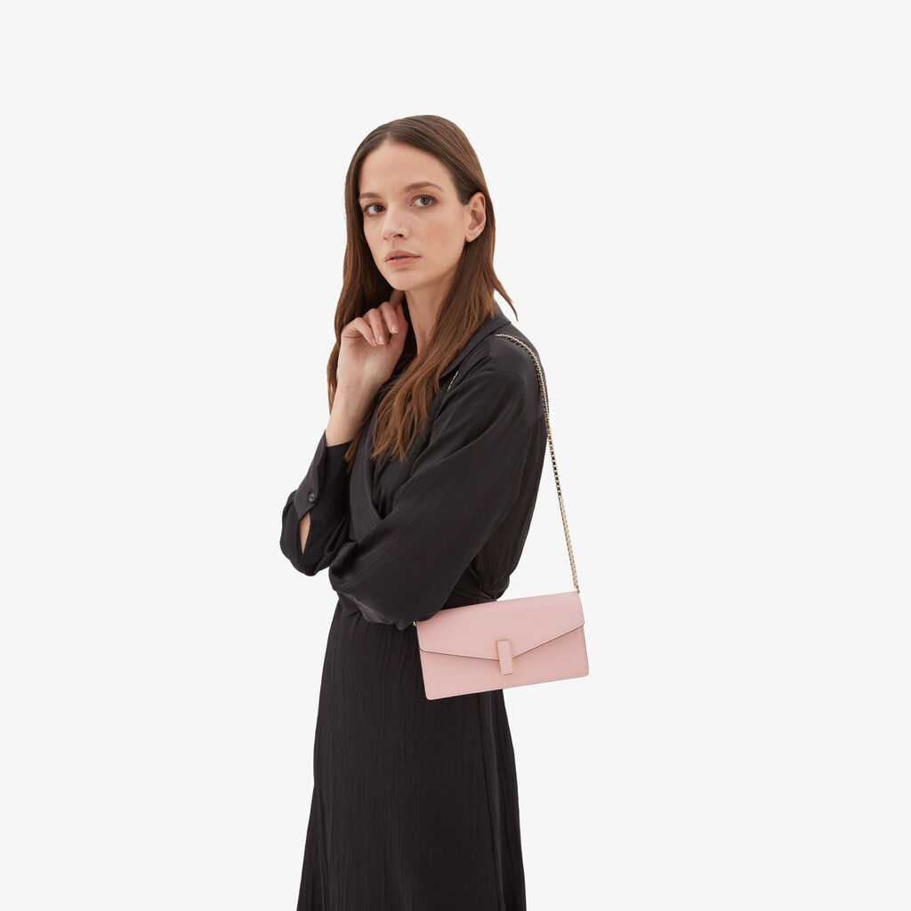 Valextra Borsetta clutch compatta in Pelle Rosa | Valextra Iside Qualità