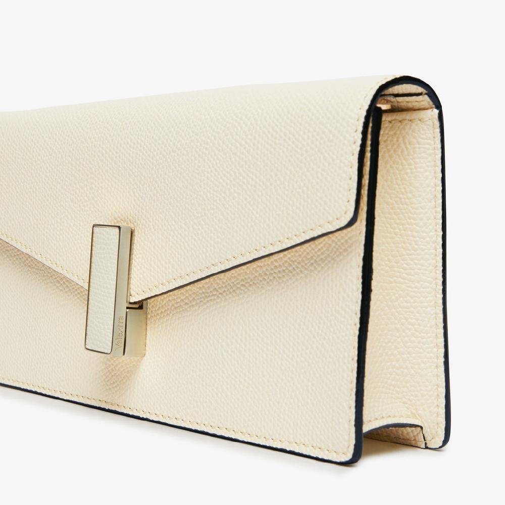 Valextra Pochette in Pelle Bianca con tracolla | Valextra Iside Vendita