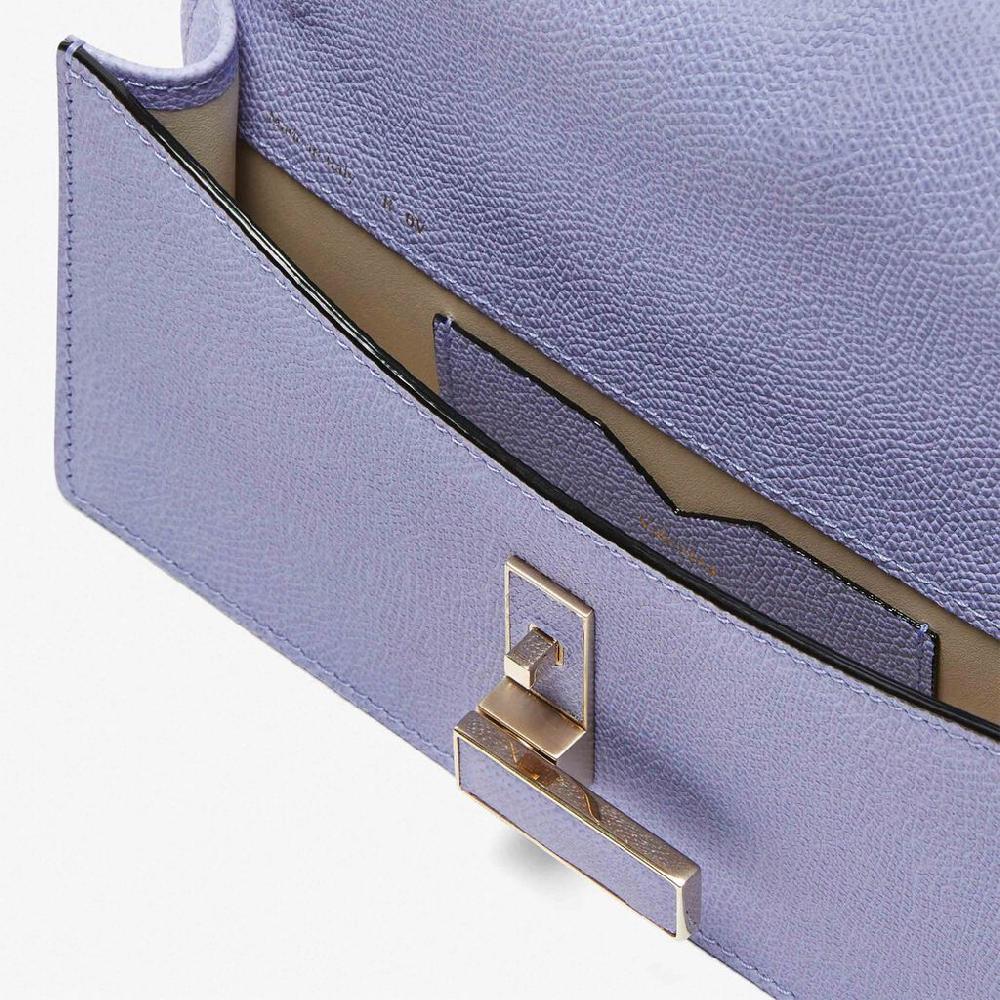 Valextra Pochette minimal da Donna in Pelle Lilla | Valextra Iside Spedizione Gratuita