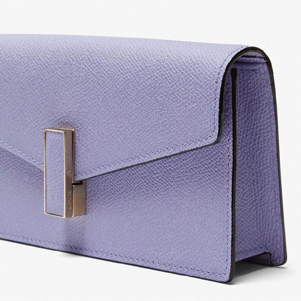 Valextra Pochette minimal da Donna in Pelle Lilla | Valextra Iside Spedizione Gratuita