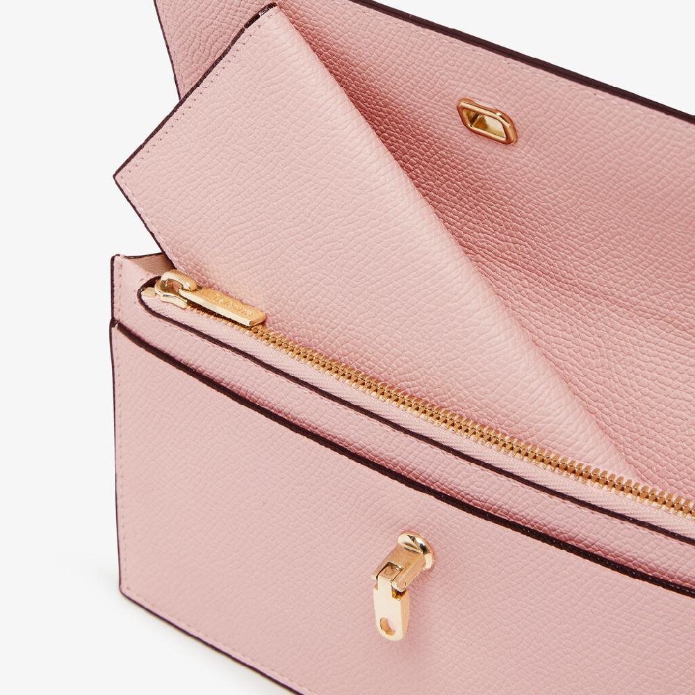 Valextra Portafoglio versatile grande in Pelle Rosa | Valextra Brera Soddisfazione Garantita