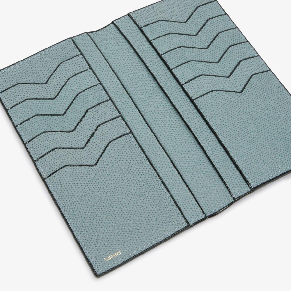 Valextra Portafoglio verticale bifold in Pelle Azzurra cerulea | Valextra Shopping Online