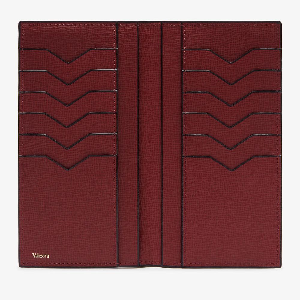 Valextra Portafoglio verticale Bifold in Pelle Bordeaux | Valextra 50% di sconto per tempo limitato