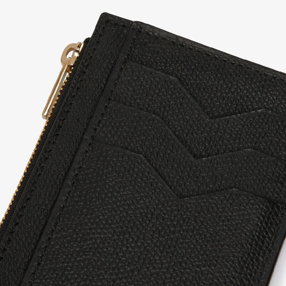 Valextra Portamonete da Uomo e Donna in Pelle Nera | Valextra Novità