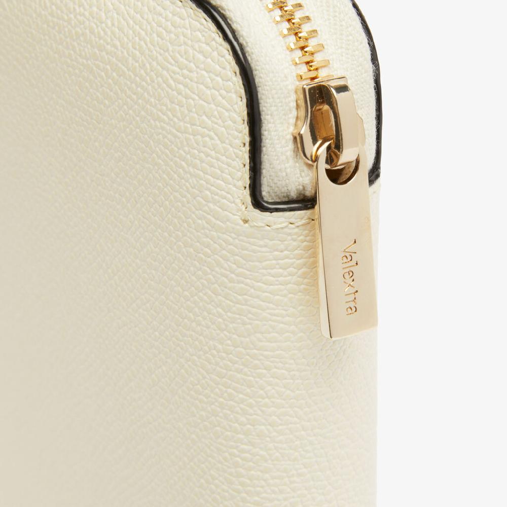 Valextra Portafoglio da Donna di Lusso in Pelle Bianca | Valextra Zip Around Saldi