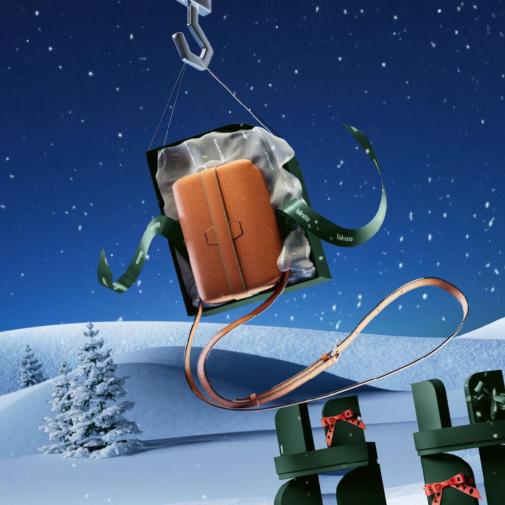 Valextra Borsa a mano Mini in Pelle Marrone | Valextra Tric Trac Vendita Calda