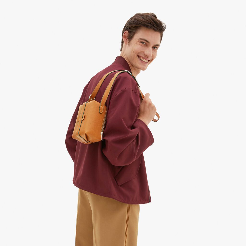 Valextra Borsa a mano Mini in Pelle Marrone | Valextra Tric Trac Vendita Calda
