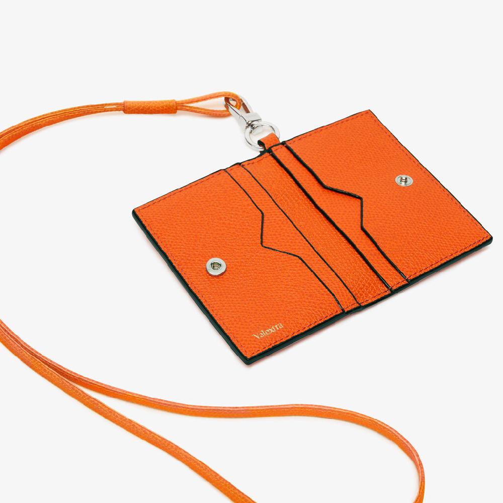 Valextra Porta carte con laccio da Donna in Pelle Arancione | Valextra Saldi Di Fabbrica