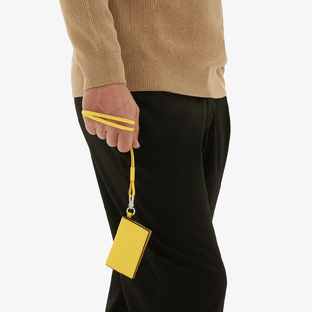 Valextra Porta carte con laccio da Donna in Pelle Gialla | Valextra Negozio