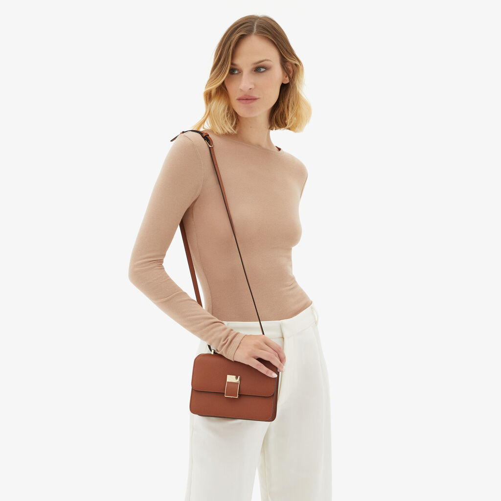 Valextra Borsa a tracolla da Donna in Pelle Marrone di Lusso | Valextra Nuova