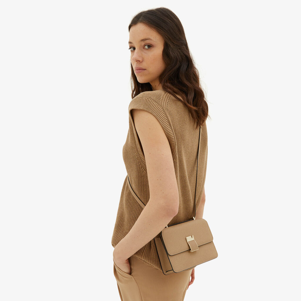 Valextra Borsetta a tracolla Mini da Donna in Pelle Beige | Valextra Moda