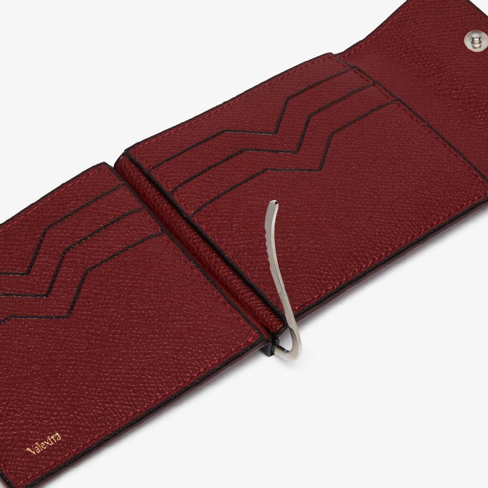 Valextra Portafoglio con fermasoldi in Pelle Bordeaux | Valextra In Linea