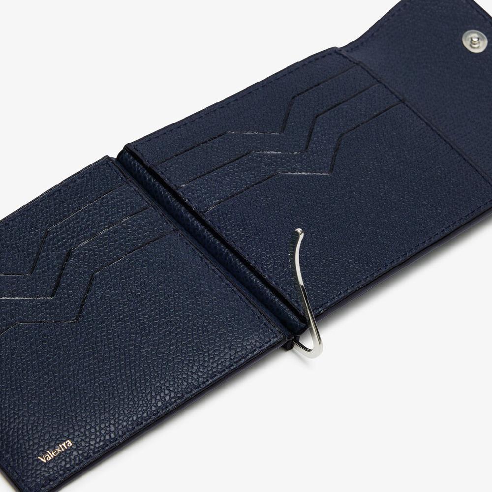 Valextra Portafoglio fermasoldi da Uomo in Pelle Blu | Valextra Nuovo