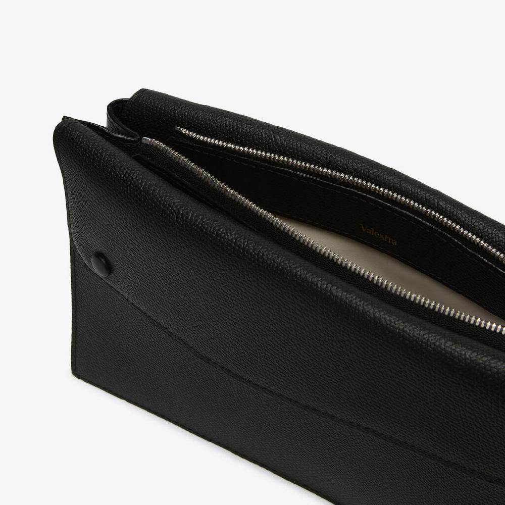 Valextra Borsa a tracolla da Uomo in Pelle Nera | Valextra Pocket Acquista Ora