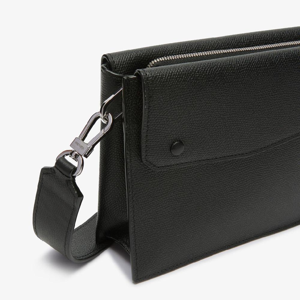 Valextra Borsa a tracolla da Uomo in Pelle Nera | Valextra Pocket Acquista Ora