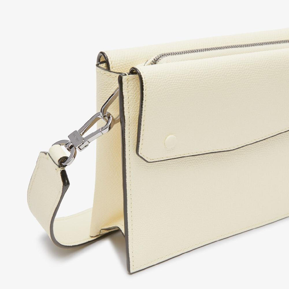 Valextra Borsa a tracolla da Uomo in Pelle Bianca | Valextra Pocket Consegna Veloce