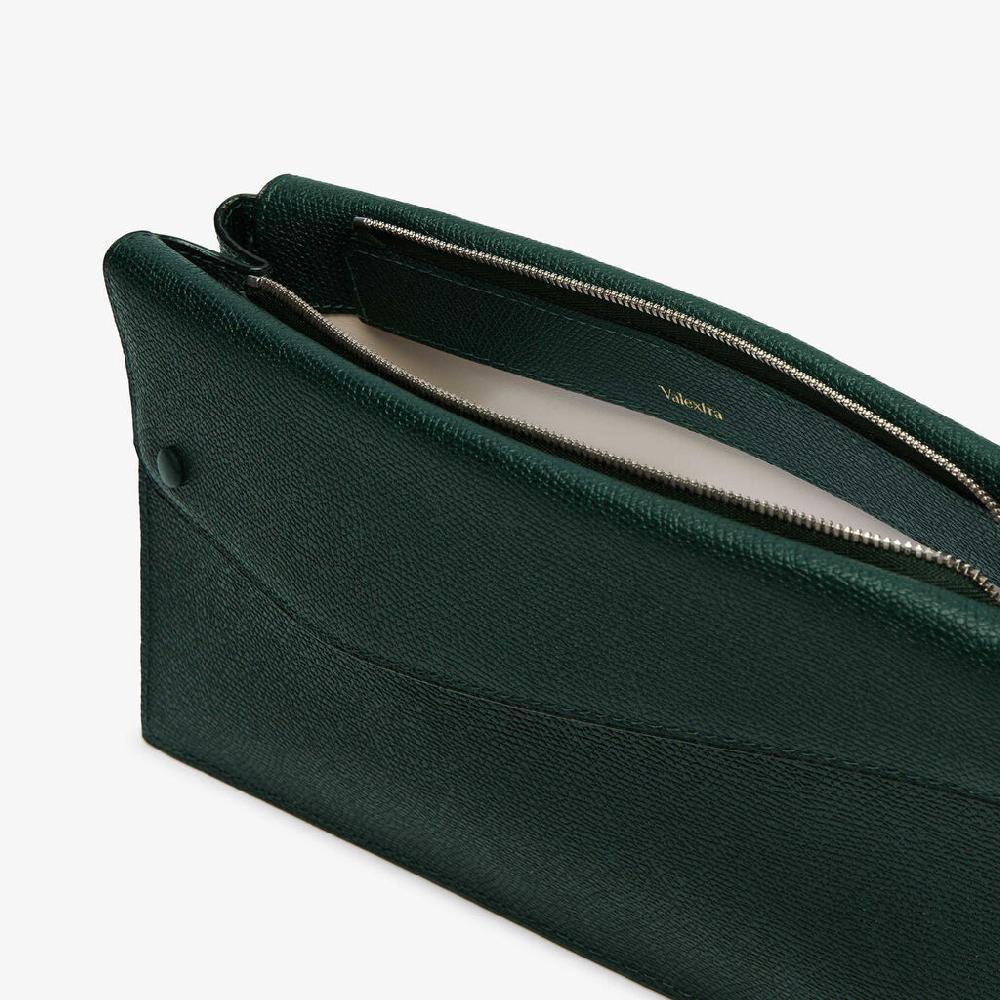 Valextra Borsa tracolla da Uomo di Lusso in Pelle Verde | Valextra Pocket Promozione Limitata