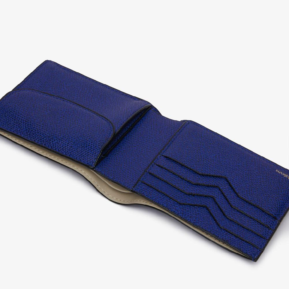 Valextra Portafoglio Bifold in Pelle Blu con portamonete | Valextra Offerta
