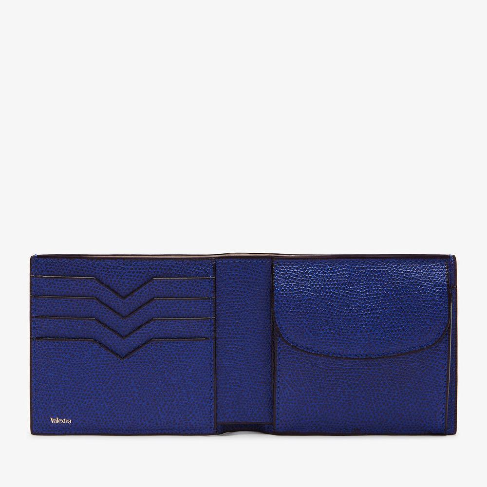 Valextra Portafoglio Bifold in Pelle Blu con portamonete | Valextra Offerta