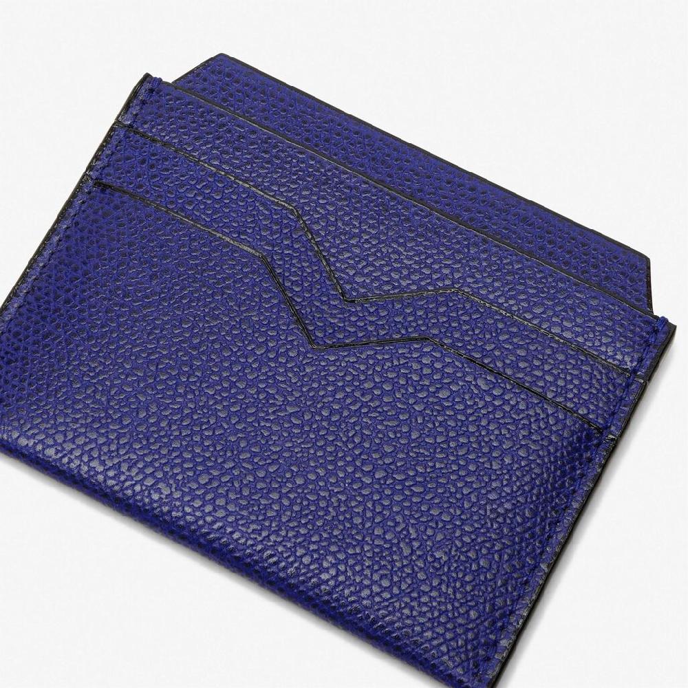 Valextra Portatessere e carte di credito in Pelle Blu | Valextra Outlet