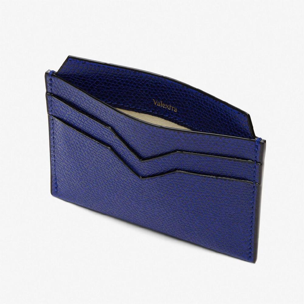 Valextra Portatessere e carte di credito in Pelle Blu | Valextra Outlet