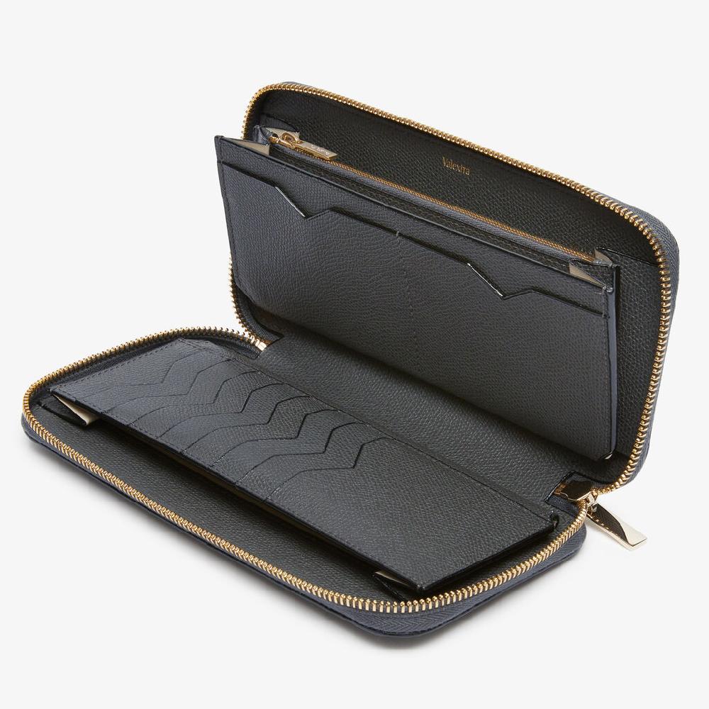 Valextra Portafoglio da Donna di Lusso in Pelle Grigia | Valextra Zip Around Offerte