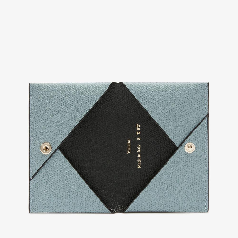 Valextra Porta carte piccolo di Lusso in Pelle Blu e Nera | Valextra Vendite Flash
