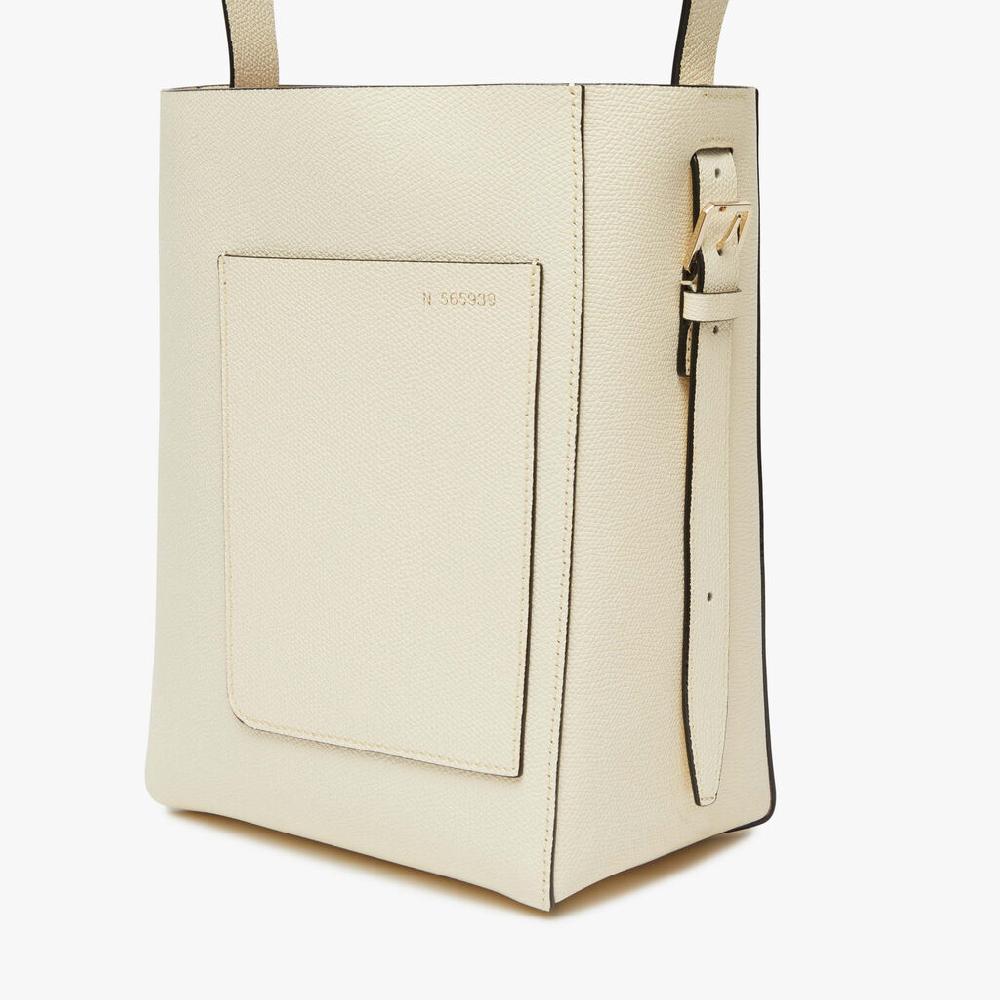 Valextra Borsa a secchiello da Donna Mini in Pelle Bianca | Valextra Soft In Saldo
