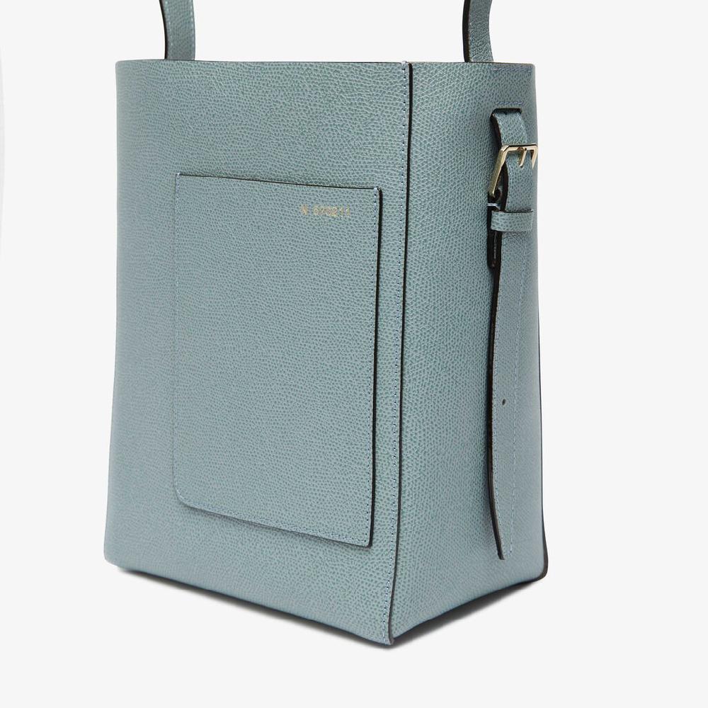 Valextra Borsa a secchiello da Donna Mini in Pelle Azzurra | Valextra Soft Smaltimento dello stoccaggio
